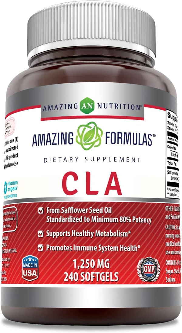 Amazing Formulas CLA | Conjugated Linoleic Acid Supplement | 1250 Mg Softgels | Non-GMO, Gluten-Free, Made in USA (240