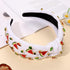 Summer Watermelon Headbands for Women, Tropical Fruit Rhinestone Crystal Wide Top Knot Hair Accessories (Fruit B-White)