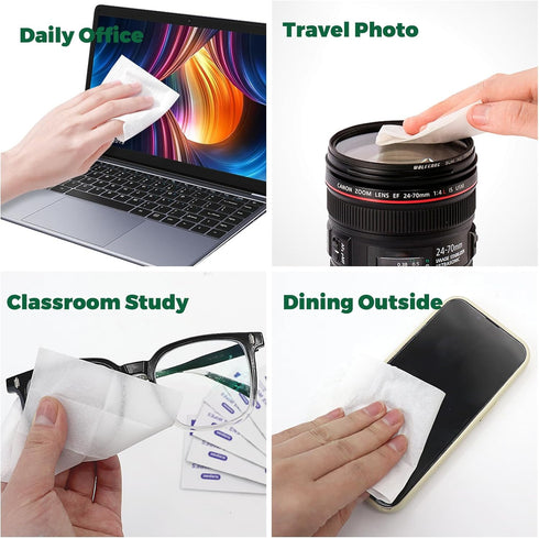icepac 200-Moistened 5x6 Inches Lens Wipes for Eyeglasses - Individual Wrapped Eye Glasses Cleaning Wipes | -Cleaner