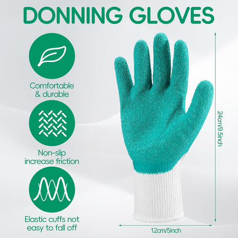 Seeloowy 2 1 Set Pcs Easy Slide Compression Arm Sleeve Aid Open Toe and Pair Donning Gloves for Medical Compression