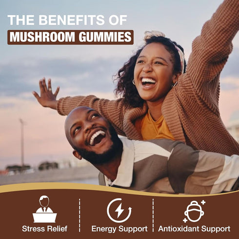 Yikecao Gummies 10 60 Count Mushroom for Adults, Blend Mushroom Supplement with Lions Mane, Cordyceps, Reishi, Chaga