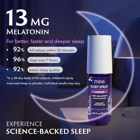 Lavender Sleep Spray with Melatonin - Relaxing Gifts for Teen Girls and Women Natural Pillow Mist for Sleep, Calming