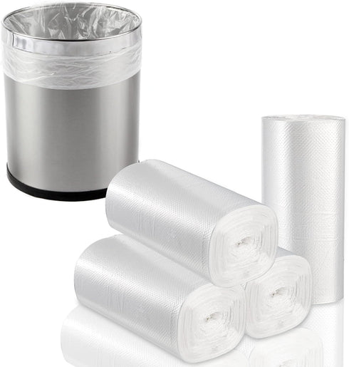 Tebery 200 Counts 4 Gallon Clear Small Garbage Bags, Trash Bags for Bathroom Bedroom Office Trash Can
