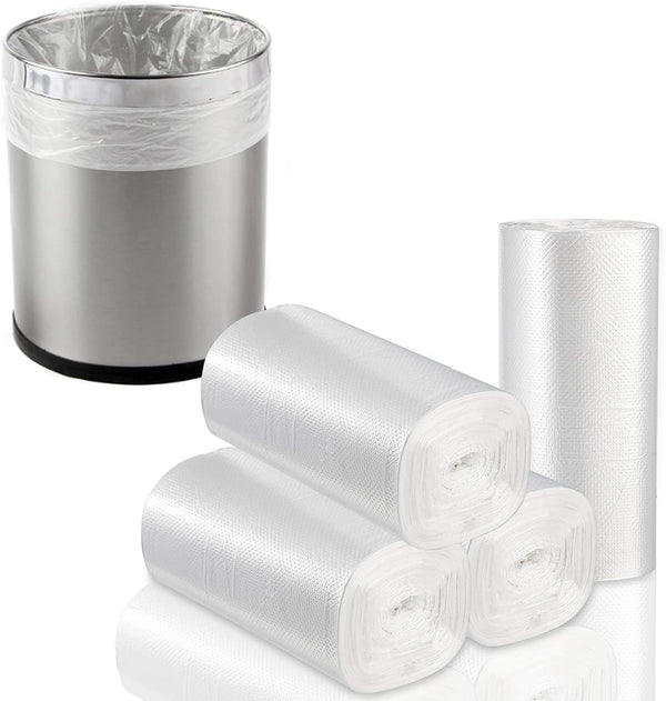 Tebery 200 Counts 4 Gallon Clear Small Garbage Bags, Trash Bags for Bathroom Bedroom Office Trash Can