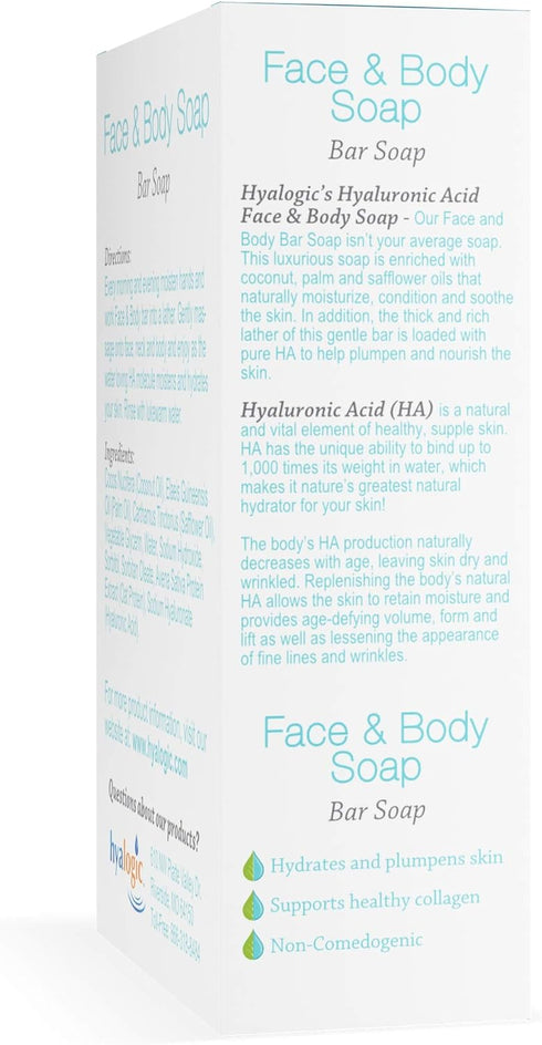 Hyalogic Hyaluronic Acid Soap for Face & Body - 4 Oz Natural Moisturizer Soap with Coconut Extract