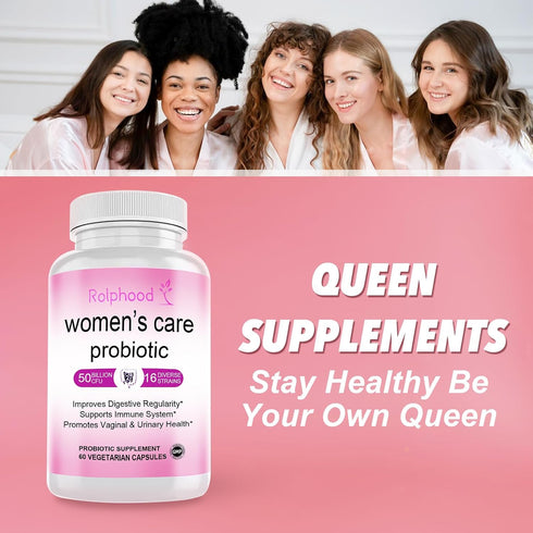 Immune,Digestive,Gut,Promote Flora,60 Capsules[1-Month Vaginal Probiotic for Women's pH Balance Health,with Prebiotics