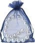 HRX Package 100pcs Organza Gift Bags Navy Blue, 4 x 6 inch Mesh Jewelry Pouches for Small Sample Christmas Candy