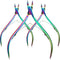 Mudder 3 Packs Stainless Steel Cuticle Nippers Cutter Tool for Nail Care, Pointed Blade Scissors (Rainbow)