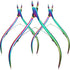 Mudder 3 Packs Stainless Steel Cuticle Nippers Cutter Tool for Nail Care, Pointed Blade Scissors (Rainbow)