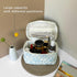 Large Travel Makeup Bag, Quilted Floral Cotton Cosmetic Organizer for Women and Girls