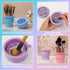 Makeup Brushes Cleaner Mat with Storage Holder, Portable Washing Tool, 2 In 1 Silicone Brush Cleaner Pad