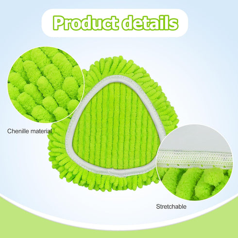 Mop Heads Replacements for O-cedar Easy Wring 1-Tank System, 4 Pack Reusable Spin Mop Replacement Heads