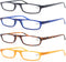 MODFANS Fashion Readers +2.25 - 4 Pairs Narrow Frame Spring Hinge for Men Women