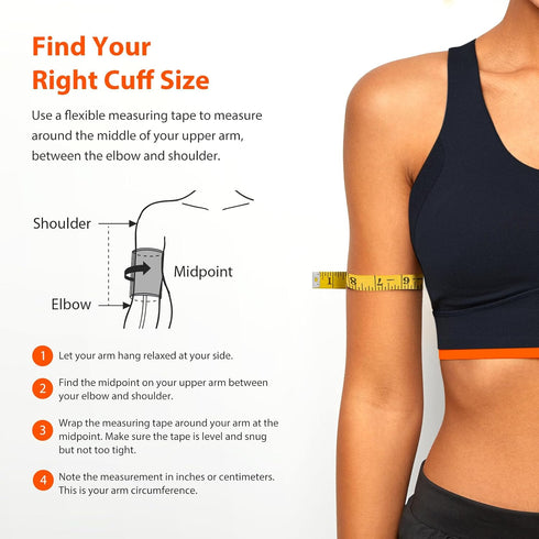 iHealth Extra Large Adult Blood Pressure Cuff (16.5"-18.9" | 42-48cm) - XL Replacement Cuff for iHealth Track Monitor