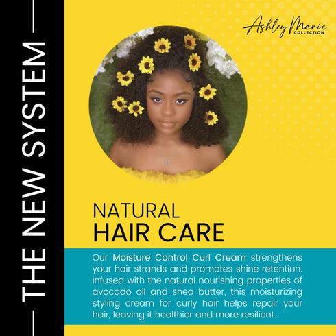 The Hair Diagram - Ashley Marie Moisture Control Curl Cream | Natural Ingredients with Avocado & Sunflower Oil for