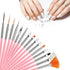 15pcs Nail Paint Brushes Set, Nail Art Brushes for Gel Polish with Rhinestone Picker, Detailing Brush Makeup Set