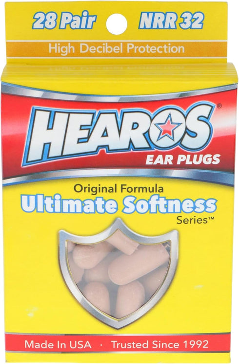 HEAROS Ultimate Softness Series Ear Plugs, 28 Pair.