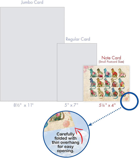 The Best Card Company All Occasion Blank Cat Cards, 10 Assorted, 4 x 5.12 Inch