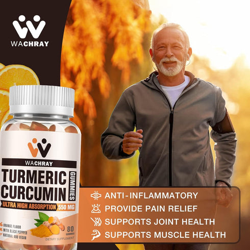 Turmeric Curcumin Gummies with Ginger & Black Pepper Extract - 3 Pack Tumeric Gummy Supplements for Pain Inflammation Joint Weight Health Support - Vegan, Organic, Gelatin-Free - for Adults and Kids