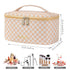 KITENROM Preppy Makeup Bag, Travel Cosmetic Bags for Women, Multi-color Checkered Small Pouch, Waterproof (Pink