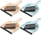 Jucoan 4 Pack Dustpan and Brush Set - Small Portable Handheld Combo for Home, Office, School Cleaning