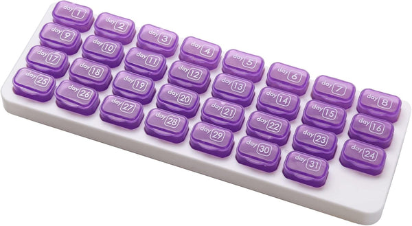 UHZBTEC Monthly 31 compartments Pill Organizer Day Pill Organizer for Medicine Vitamin Holder