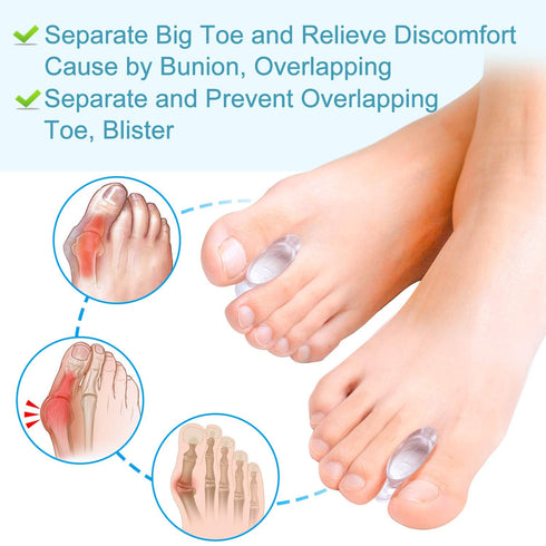 Povihome 8 Pack Gel Bunion Corrector and Toe Spacers, Separators and Straightener Orthotics for Sports Activities,