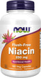 NOW Supplements Niacin (Vitamin B-3) 250 mg, Flush-Free, 180 Veg Capsules