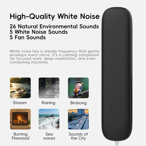 Under-Pillow Bone Conduction Sleep Speaker, Under-Pillow White Noise Sound Machine with Sleep Timer, TF Card Compatible