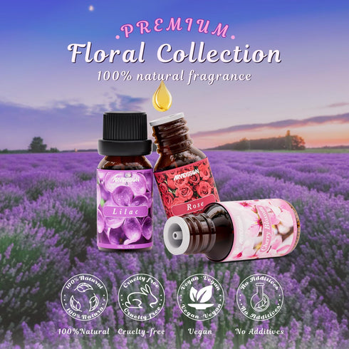 Floral Essential Oils Set, ARVIDSSON Flower Fragrance Oil for Candle Making, Diffuser Scented Oil Gift for Women -