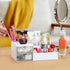LETURE Makeup Vanity Organizer Box, Desk Organizer for Cosmetic Storage - Bathroom Counter Makeup for Eyeshadows,