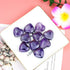 Marrywindix 10 Packs 1 Inch Healing Crystal Natural Amethyst Heart, Carved Palm Worry Stone for Chakra Reiki