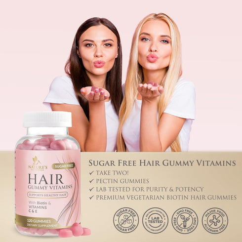 Gummies Gummy 5000 B12, 120 Gummies Hair Vitamins - Sugar Free Hair Growth Support with Biotin mcg Per Serving, Vitamin