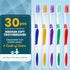 Navona 30 PCS Individually Wrapped Toothbrush Pack, Colorful Manual Set for Travel, Hotels, Donations