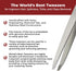 World's Best Diamond Tip Tweezers - Slant Precision Tool for Eyebrow, Facial & Ingrown Hair Removal