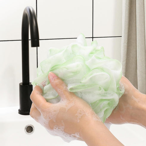 Tbestmax 4 Pack Bath Sponge Pouf Shower Loofah Body Scrubber, 60g/Piece - 4 Colors