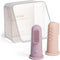 Moonkie Baby Toothbrush Finger Toothbrush Kit for 3 Months+, 2 Pcs Small (Blush/Pale Mauve)