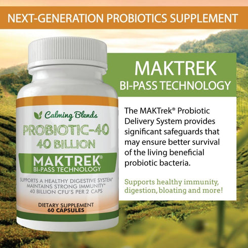 Probiotic Supplement, 40 Billion CFU, 60 Vegetable Capsules, Bi-Pass Delivery System for Maximum Effectiveness