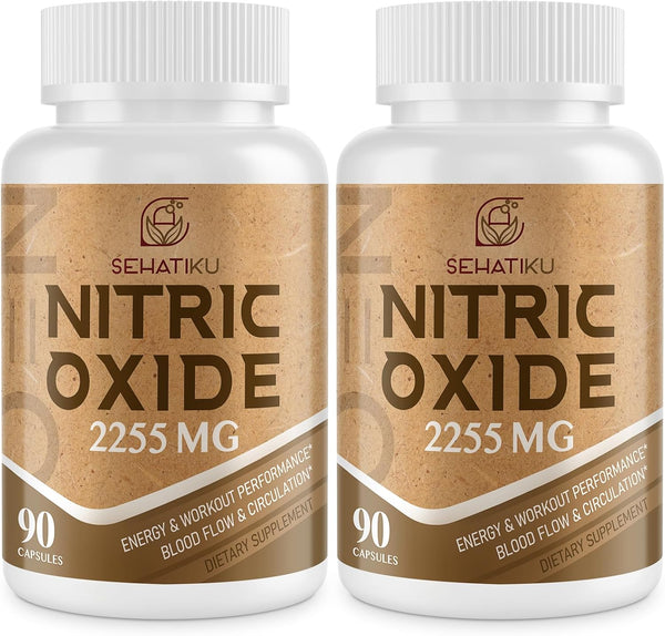 Nitric Oxide Supplement 2255 MG, Booster & 6-in-1 Phytonutrient Blend for Heart & Immune Support - 90 Capsules