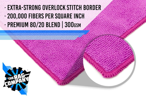 The Rag Company All-Purpose Microfiber Terry Cleaning Towels, Commercial Grade, 12-Pack, Lavender, 12in x 12in