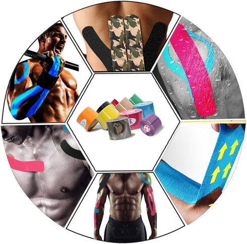 Kinesiology Therapeutic Tape for Athletic Sports Recovery - Pain Relief, Strong Adhesion, Waterproof, Original Cotton,