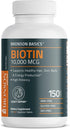 Bronson Biotin 10,000 MCG | 150 Vegetarian Tablets | Supports Healthy Hair, Skin & Nails & Energy Production