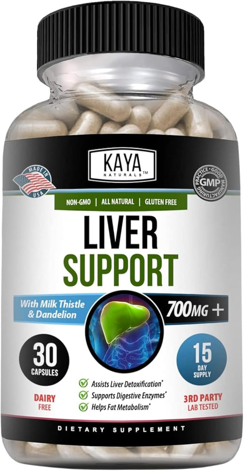 Kaya Naturals Liver Cleanse Detox & Repair - Milk Thistle Liver Supplement with Artichoke Extract and Dandelion Root -