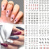 Valentine's Day Nail Art Stickers, Black Heart Water Transfer Decals, Simple Love Design for Women 12Pcs