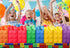 YOTNUS 24 Pcs Building Block Party-Favor Gift Bags with Tissue Paper, Small Gift Bags with Handles for Birthday Party