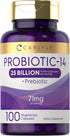 Carlyle Probiotics, 25 Billion CFU, 100 Capsules, Vegetarian, Non-GMO, Gluten Free Supplement for Men & Women