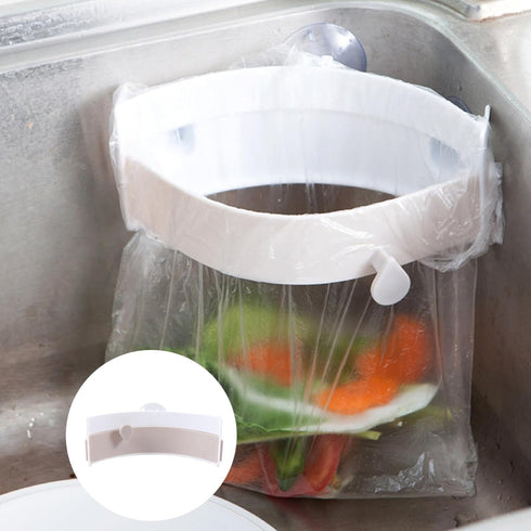 DOITOOL 2PCS Kitchen Trash Bag Holder, Suction Cup Sink Trash Bag Holder Rack for Kitchen, Grey