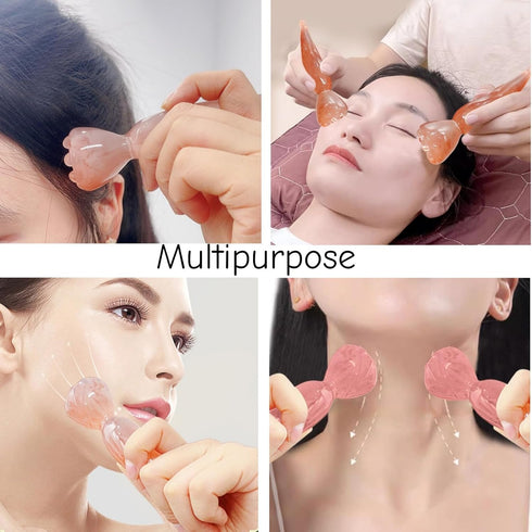 Mukete 2PCS Lymphatic Contour Face Lotus Seedpod Relax Massage Tool-Manual Massager Tool,Multifunctional Handheld