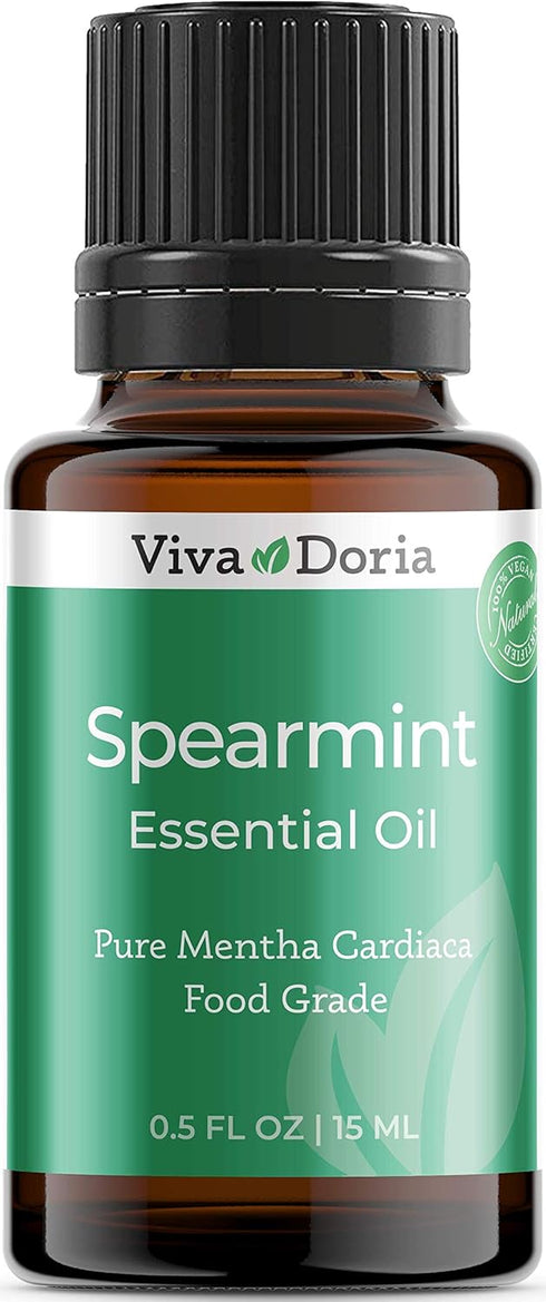 Viva Doria 100% Pure Spearmint Essential Oil, Undiluted, Food Grade, 15 mL (0.5 Fluid Ounce)