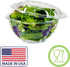 Mr Miracle Clear 18 Ounce Plastic Salad Bowls with Snap-On Lids, Pack of 50, Airtight Disposable Containers for Lunch